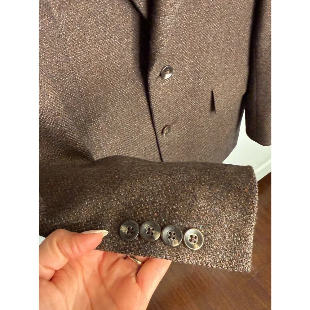 Vintage Christian Dior Monsieur Brown Tweed Blazer Sport Coat